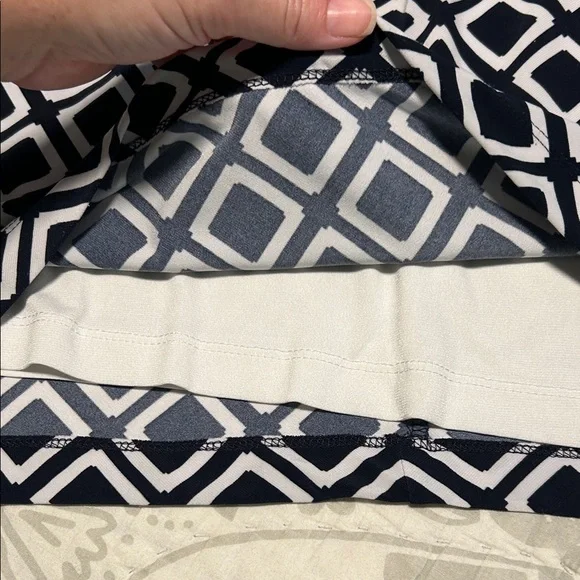 Ralph Lauren Blue and White Geometric Midi Dress - Picture 5 of 10